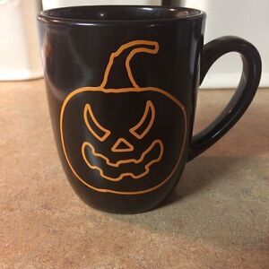 Handmade Halloween pumpkin mug 